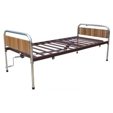 Manual Single-Crank Medical Care Bed With Mattress