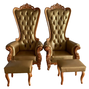 Golden King & Queen: Luxury Throne Chairs for Home, Dining, Outdoor, and Gym Settings