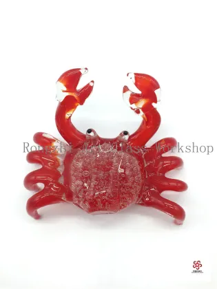 Red Crab Glass Sculpture