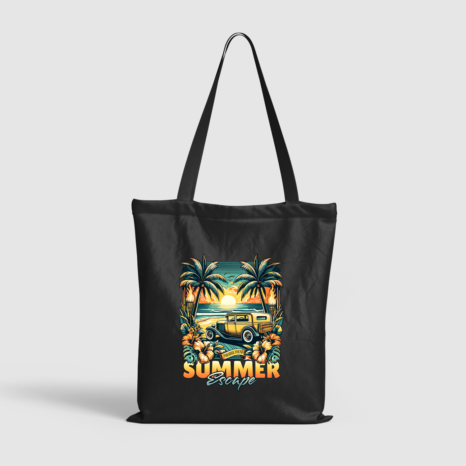 Retro Paradise Beach Escape Tote Bag