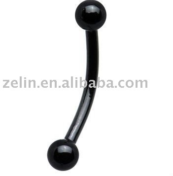 16 Gauge Black Electro Titanium body eyebrow piercing jewelry