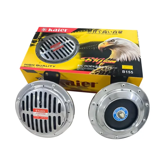 155mm Heavy Duty Chrome/Silver/Black Super Disc Horn 12V/24V - High Tone/Low Tone 345Hz Electric Disc Horn