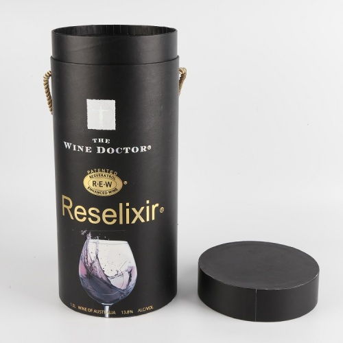 Europe Style Logo Customized Cylinder Wine Gift Box