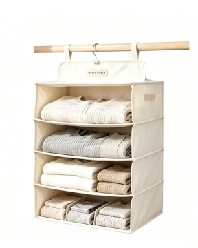 No-Drill Woven Closet Hanging Organizer