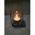 Fancy square glass candle holder, glass candle jar