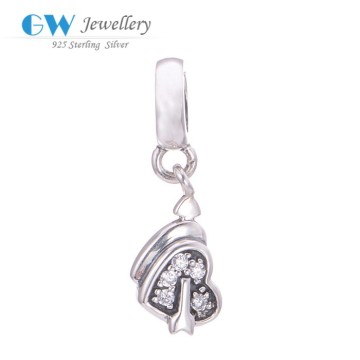Fashion Custom 925 Sterling Silver Interlocked Hearts Charm Pendant Wholesale