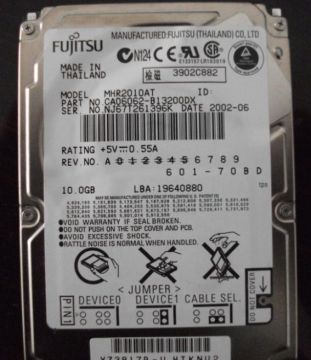 10GB- IDE Laptop Harddisk Brand New (MHr2010AT)