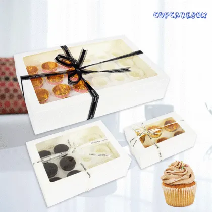 2022 A1 6/12 Cheap Bento Paper Cake Cupcake Box with Window