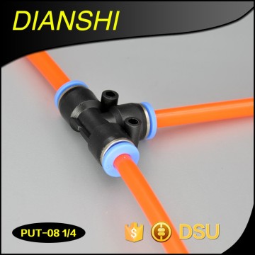 plastic fittings connectors 10mm metric plumbing fittings Tee fittings for air hose