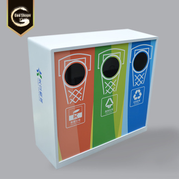 3 Compartments Recycling Waste Bin Garbage Can