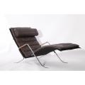 Brown Leather FK87 Grasshopper Chaise Lounge ամբիոնի կրկնօրինակը