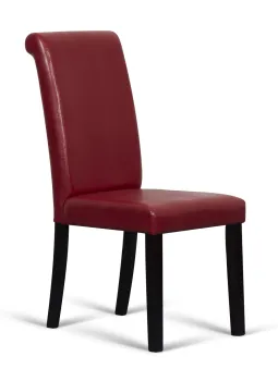 Faux Leather Restaurant Kitchen Scroll Back Dining Parson Chair (111B)