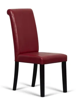 Faux Leather Restaurant Kitchen Scroll Back Dining Parson Chair (111B)