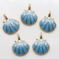 Wholesale 100pcs Cute Round Sea Shell Colorful Beautiful  Pendant Beads with Top Hole for Girls Earring Jewelry Bracelet