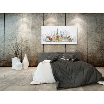 New York Paris Skyline Metal Wall Art