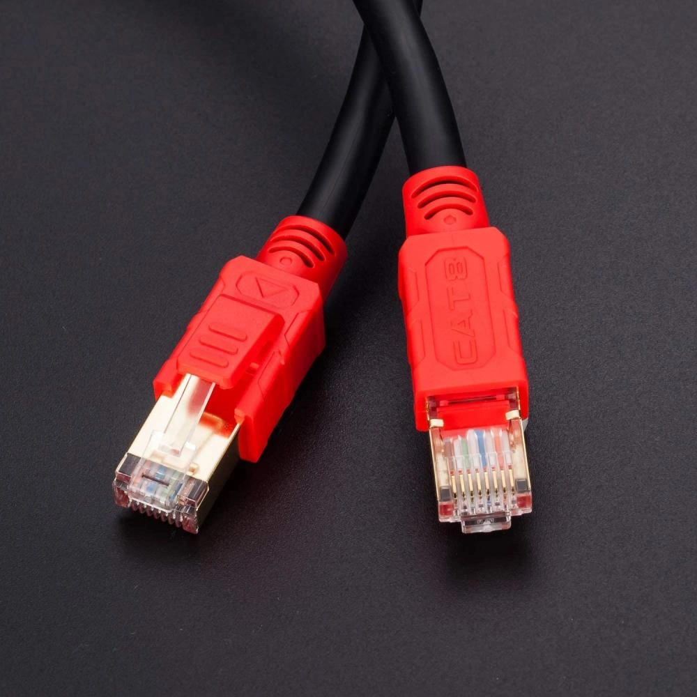 3ft Cat8 26AWG Network Patch Cable - Red - Rated for 40Gb! at