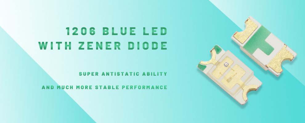 1206 LED Blue With Zener Diode protection