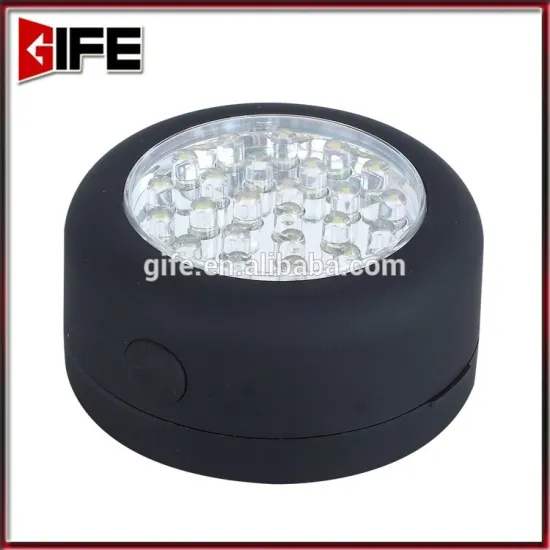 3*AAA batteries operated 0.5W round shape flat 24 led work lamp