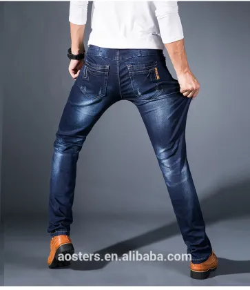 Fashionable city men casual jeans negotiate price custom water washing jeans