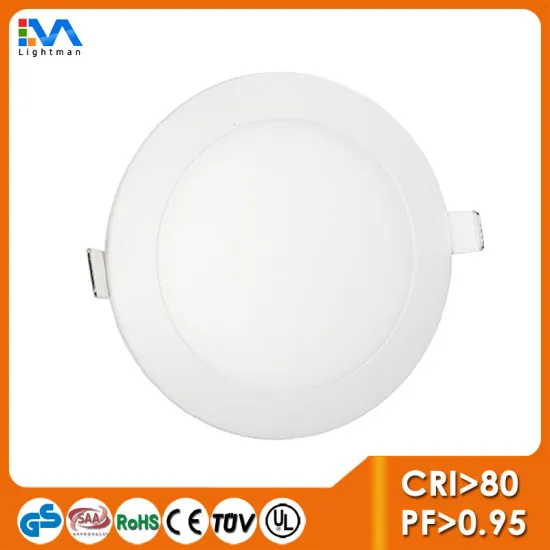 Building Ceiling Lighting New Design White Frame 9W 90LM/W recessed Round LED Panel