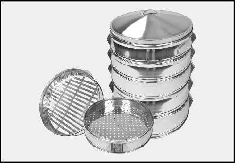 Stainless steel commercial steamer with lid