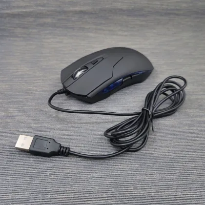 6KEYS USB Type C Wired Optical Gaming Mouse with Blue LED Light