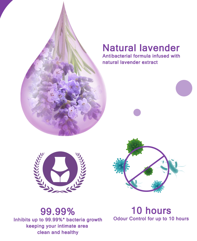 Lavender sanitary pad