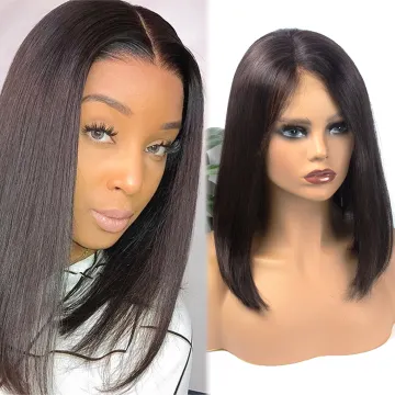 Cheap Price Short Bob Human Hair Wig,8inch-14inch Wholesale Mink Brazilian Hair Wig,4x4 Closure Short Bob Wigs For Black Women