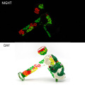 Glass Hammer Pipe With 420 Theme,Glow In Dark Glass Beaker Bong,Glass Water Pipe,Glass Hookah,Hand Painted,