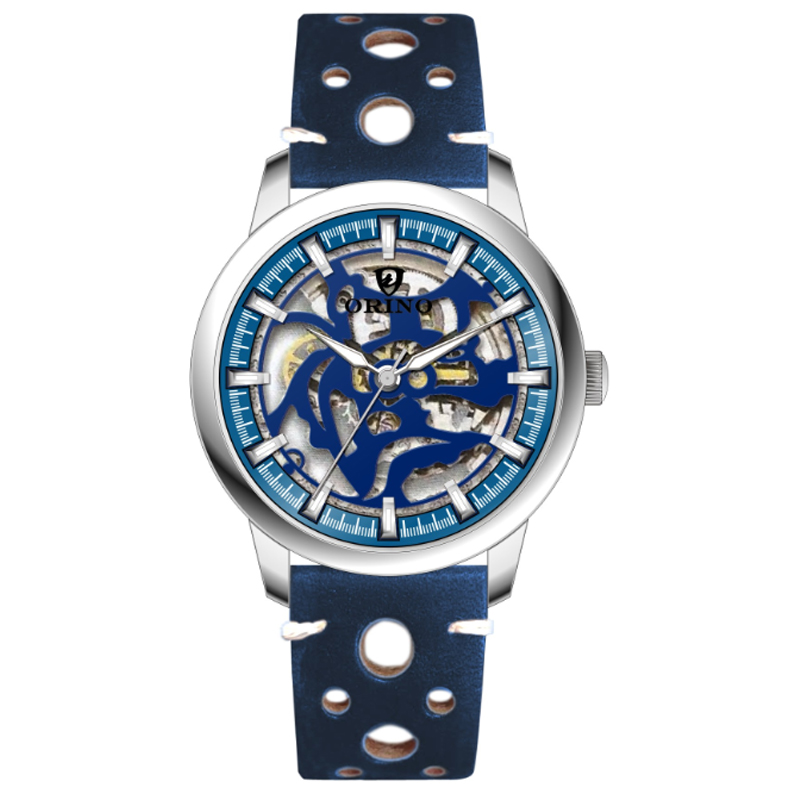 Skeleton Dial Reloj automático de muñeca mecánica para hombres