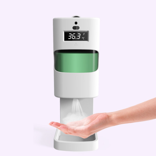 Hand Sanitizer Dispenser dengan Pemeriksaan Suhu Kulit