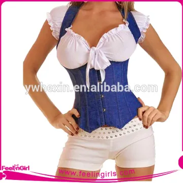 Wholesale Blue Sexy Underbust Boned Waist Reducing Corsets