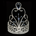 Tiara da coroa da representação histórica da rainha do cristal de rocha de 8 polegadas
