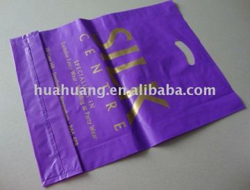 purple plastic punch hole handle bags