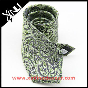 Green Paisley Italian Neck Ties, Silk Woven Ties