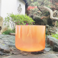 Q're Light Transparent Orange Singing Bowl 432 HZ Crystal Singing Bowls For Healing 8"