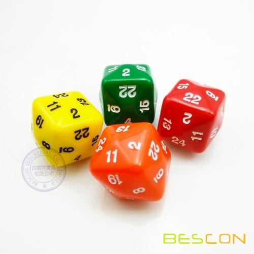 Colorful 24 Sided Polyhedral Game Dice