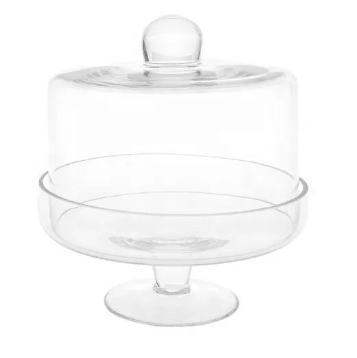 round Glass Cake Dome Cover and glass Stand