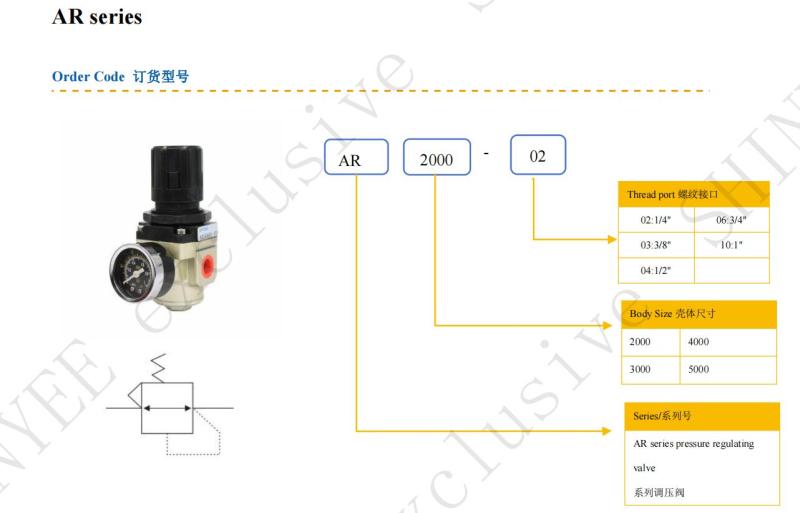 SHINYEEP Pneumatic Wholesale: AR2000-02, AR3000-03, AR4000-04 Air Regulators, Filters, and Compressors
