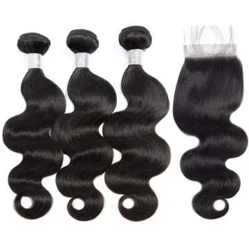 Wholesale Virgin Unprocessed Raw Hair Brazilian Lace Closure With Body Wave Bundles