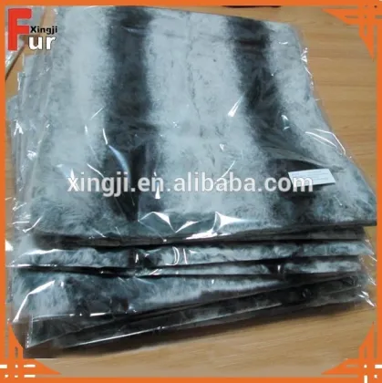 High Quality Chinchila Style Rex Rabbit Fur Cushion Cover