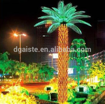 Home garden decorative 450cm Height outdoor artificial yellow flashing LED solar lighted up Moringaceae palm trees EDS06 1407
