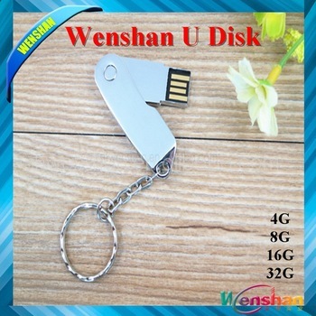 Slim Stainless Steel Rotating USB Drives for advertising