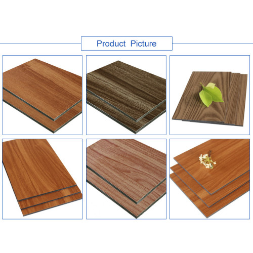 panel compuesto de aluminio ACP de madera de madera de aluminio