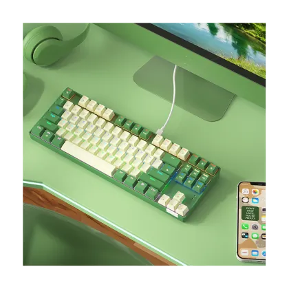 BOW Hot Sales Wired Swappable Mechanical Gaming Keyboard with Red Switch