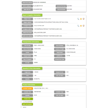 LI LITHIUM BATTERIJ VS Import handelsgegevens