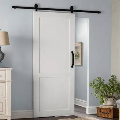 White MDF Sliding Barn Doors for Contemporary Wardrobe Closets