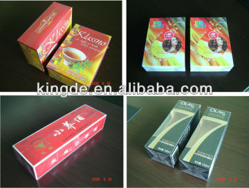 Overwrapping machine for packaging perfume box