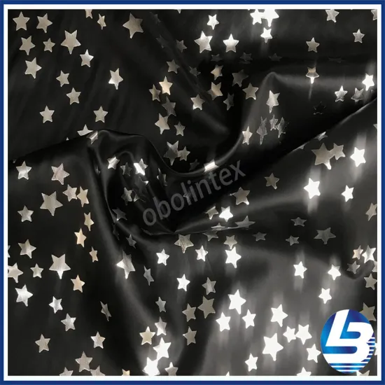 OBL20-955 Nylon Taffeta Fabric With Silver Foil Print