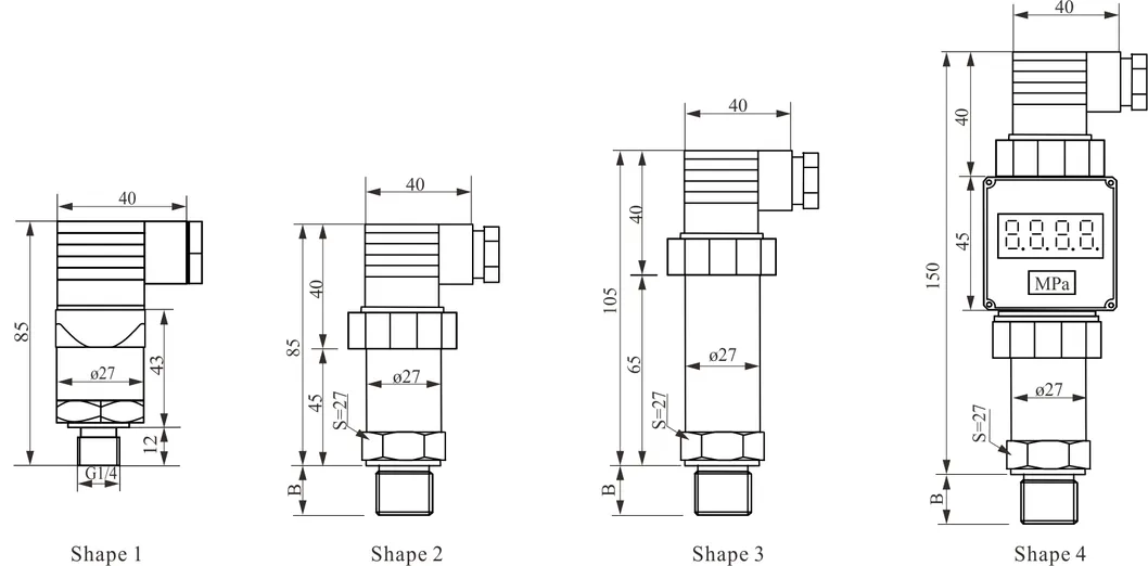 Transmițător de presiune piezorezistiv compact din ceramică